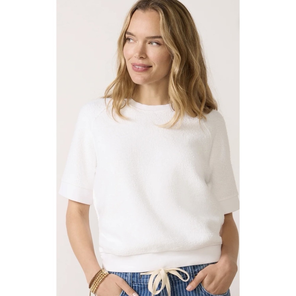 perfectwhitetee Kennedy Short Sleeve Sweatshirt Crewneck Blue Evereve Large
